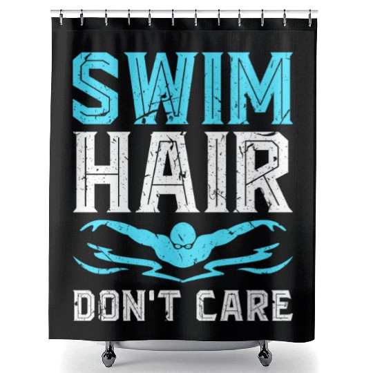 Swimming Lover Swim Hair Shower Curtains