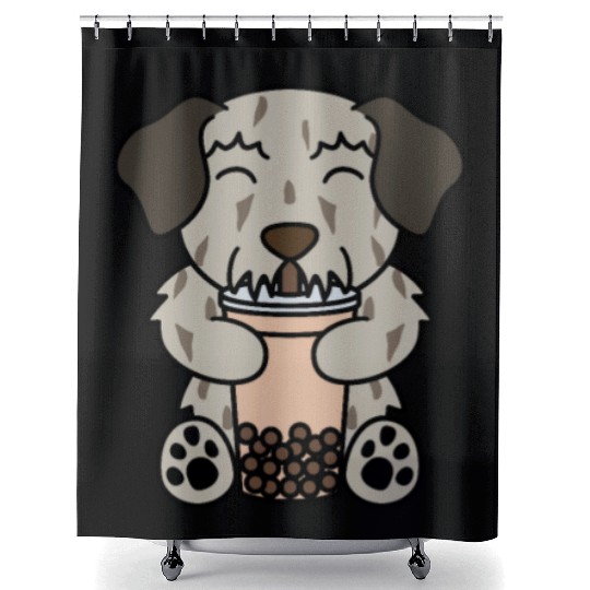 Boba Bubble Tea Irish Wolfhound Shower Curtains