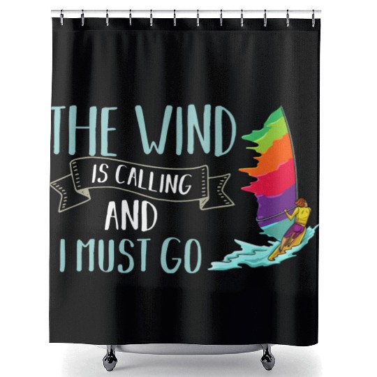 Windsurfing Board Sail Paddle Windsurfer Shower Curtains