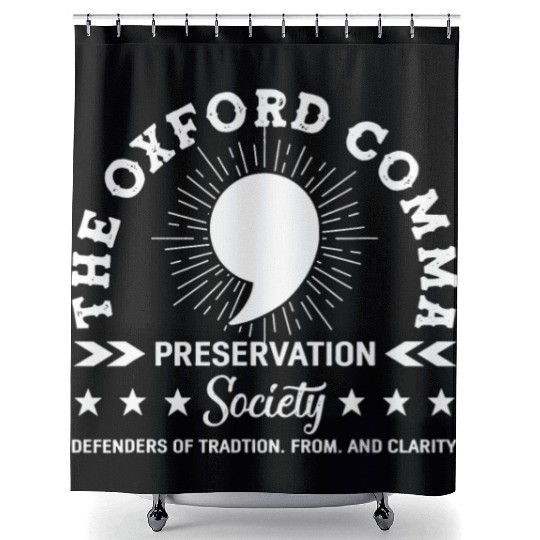 The Oxford Comma Appreciation Society Shower Curtains