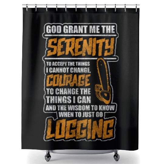 Lumberjack Chainsaw Chainsaw Shower Curtains