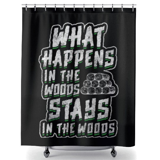 Forest Chainsaw Chainsaw Shower Curtains