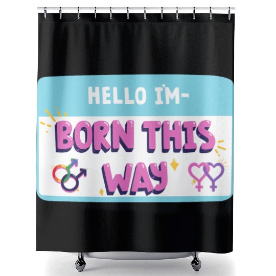 born this way transgender pride Shower Curtains