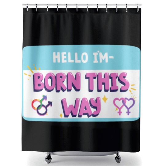 born this way transgender pride Shower Curtains