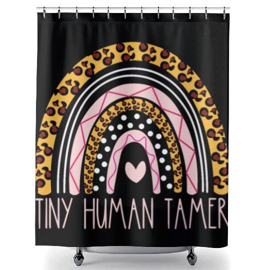 Tiny Human Tamer Bohemian Rainbow Daycare Teacher Shower Curtains