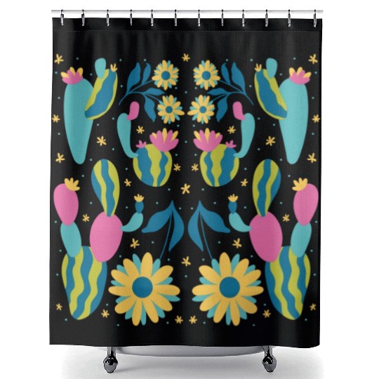 design, art, cartoon, graphic, decoration, drawing Shower Curtains