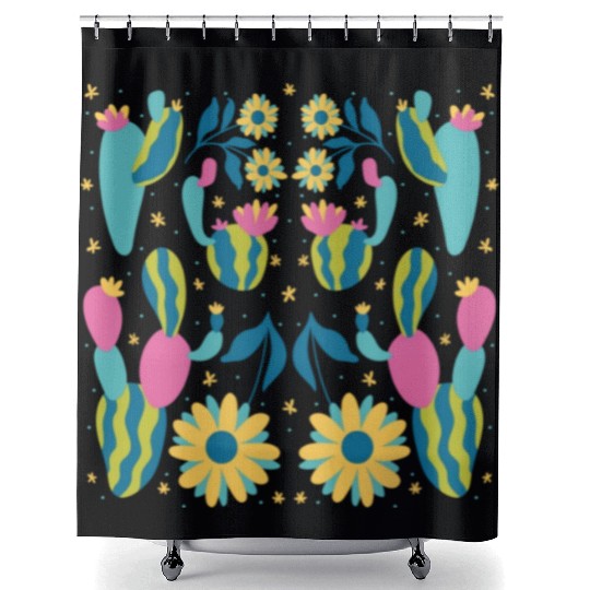 design, art, cartoon, graphic, decoration, drawing Shower Curtains