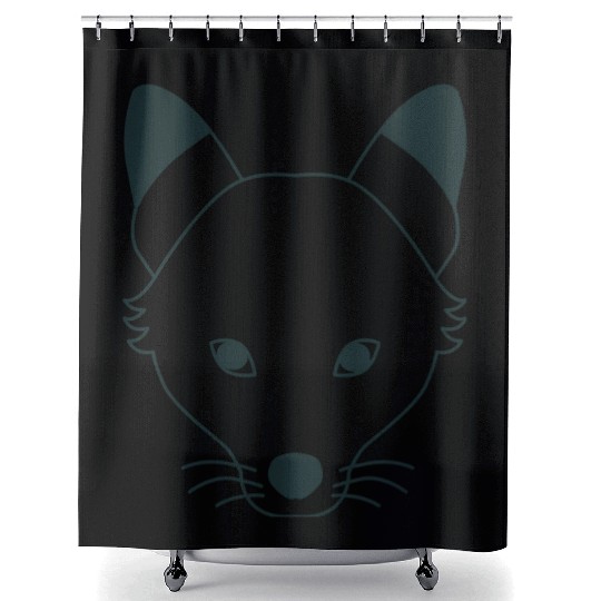 long wolf face Shower Curtains