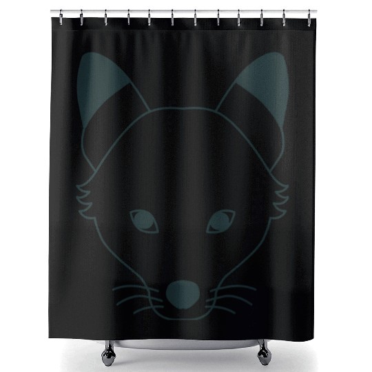 long wolf face Shower Curtains