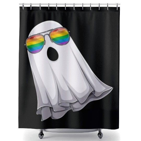 Funny Ghost LGBT Rainbow Gay Pride Shower Curtains