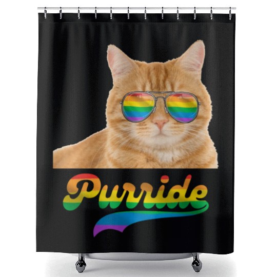 Cat Gay Pride Rainbow Flag LGBT Shower Curtains