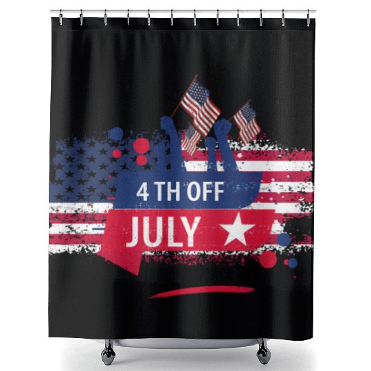 Independence Day, US Happy Independence Day 4th. Shower Curtains