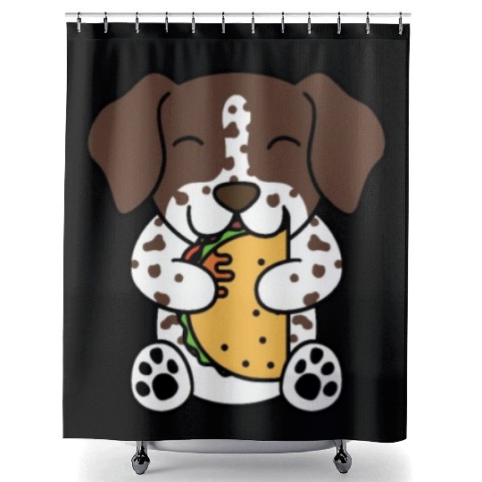 German Shorthaired Pointer Taco Lover Shower Curtains