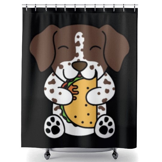 German Shorthaired Pointer Taco Lover Shower Curtains