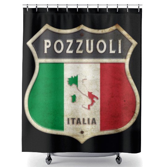 Pozzuoli Italy coat of arms flags design Shower Curtains