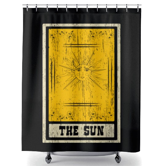 The Sun Tarot Card Shaman Fortune Telling Shower Curtains