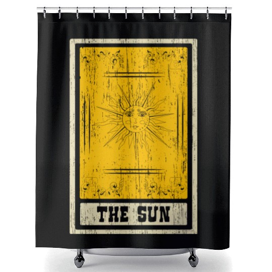 The Sun Tarot Card Shaman Fortune Telling Shower Curtains