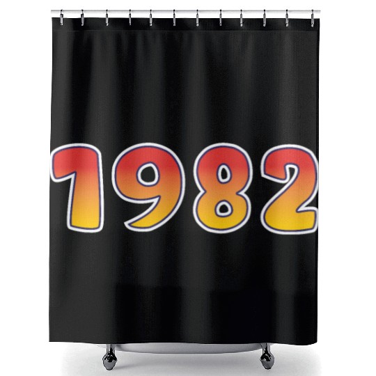 1982 Happiness Year In Orange - Yellow Design Shower Curtains