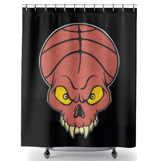 Basketball Lovers Skull Basket Bball Shower Curtains