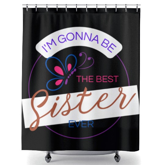 Modern Cool Trendy Big Sister Brother Shower Curtains