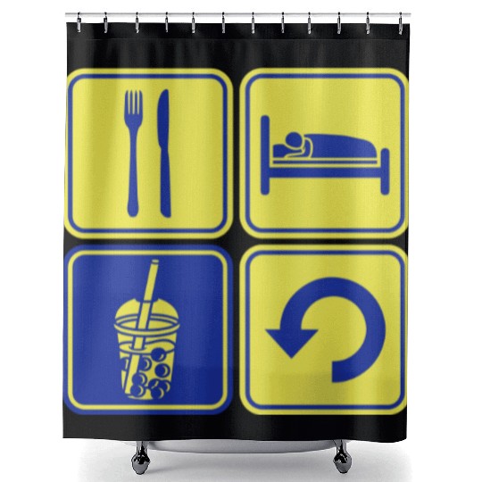 Repeat Boba Tea daily Shower Curtains