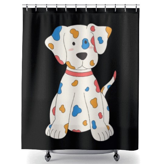 Cute and Colorful Dalmatian Dog Baby Shower Curtains
