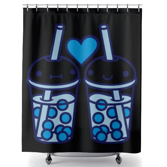 Team bubble tea faces Shower Curtains