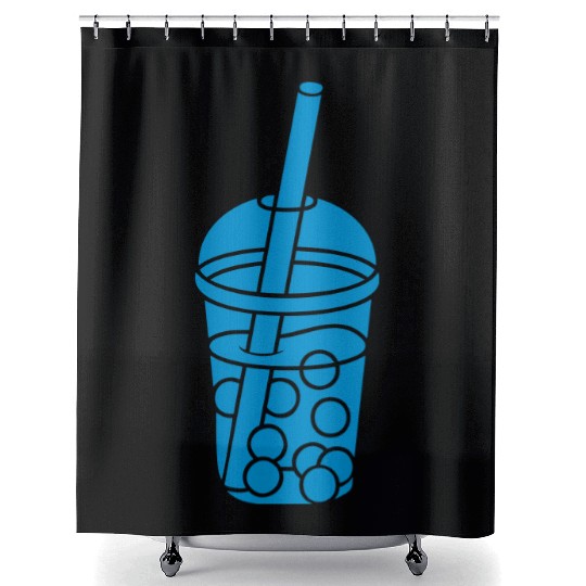 Mug design bubble tea Shower Curtains