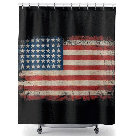 American Flag USA Patriotic US stars stripes Shower Curtains