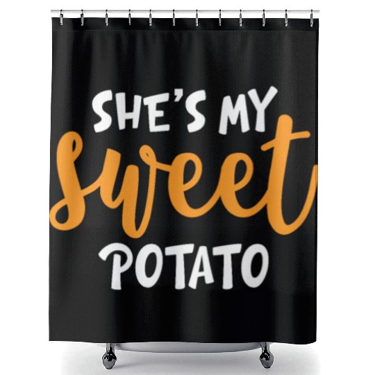 She's My Sweet Potato Funny Matching Mom Daughter Shower Curtains