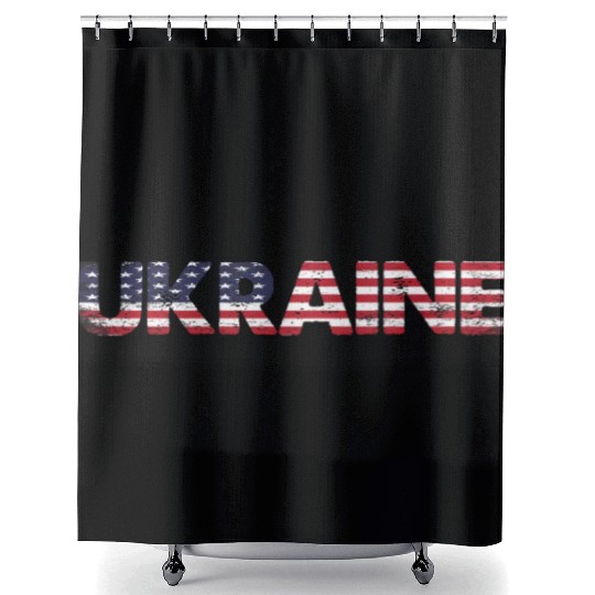I Stand with Ukraine Ukraine Flag Shower Curtains