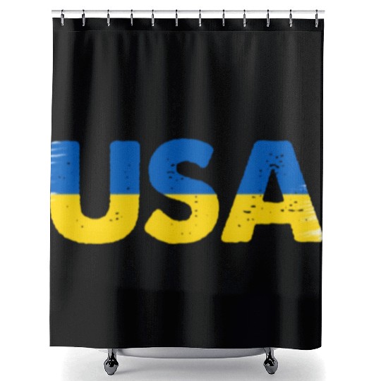 I Stand with Ukraine Ukraine Flag Shower Curtains