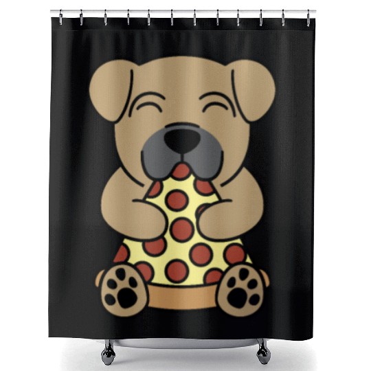 Shar Pei Pizza Lover Shower Curtains