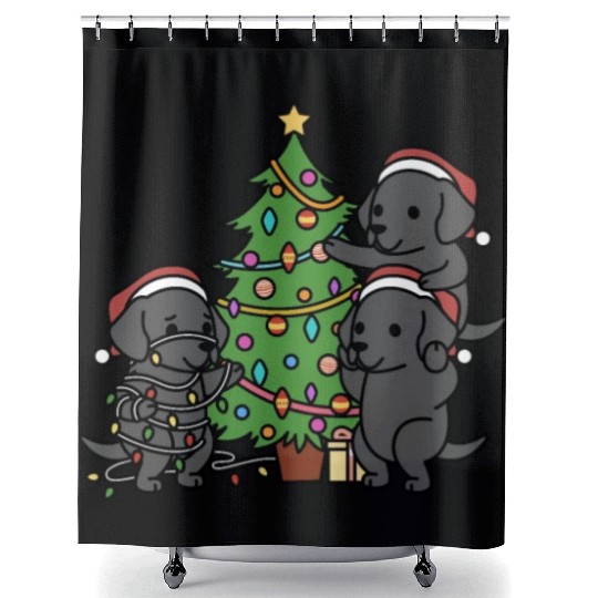 Great Dane Christmas Tree Shower Curtains