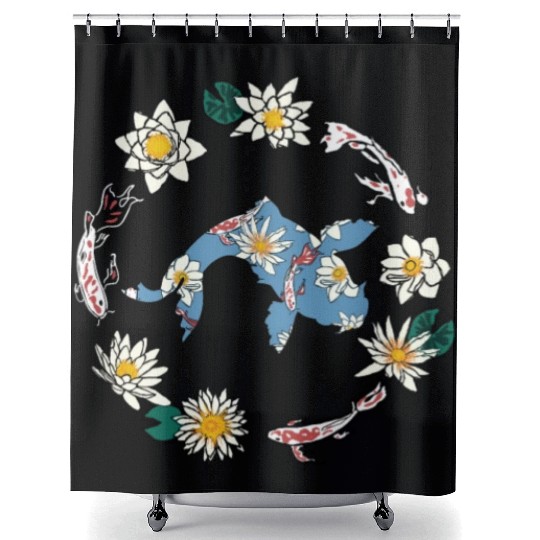 Koi Carp Japan Fish Colorful Pond Hobby Shower Curtains