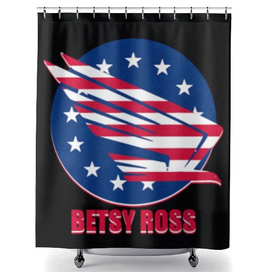 Patriotism USA Betsy Ross Flag Stars Stripes Eagle Shower Curtains
