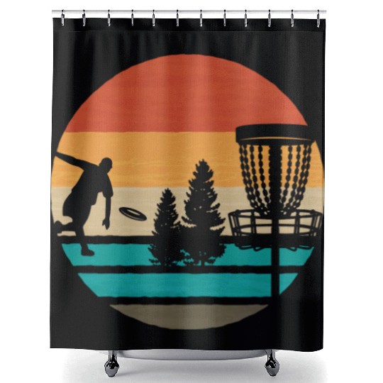 Vintage Frisbee Disc Golf Vintage Ultimate Frisbee Shower Curtains