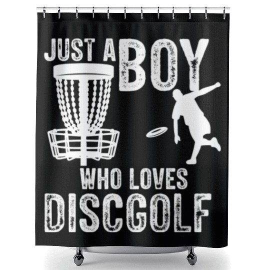 Boy Who Loves Disc Golf Vintage Ultimate Frisbee Shower Curtains