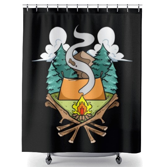 Camper Campsite Camp Camping Shower Curtains