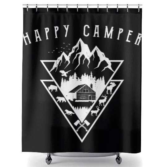 Wilderness Camper Nature Mountains Wildlife Camp Shower Curtains