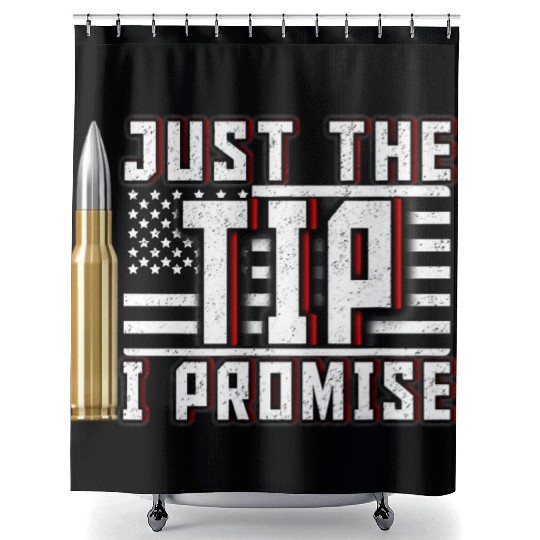 USA American Flag 4th July Bullet Stars Stripes Shower Curtains