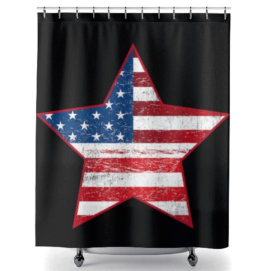 US Flag Star Patriotic Shower Curtains Stars Stripes