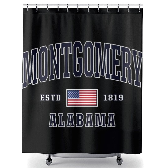 USA FLAG Stars Stripes Montgomery Albm Shower Curtains