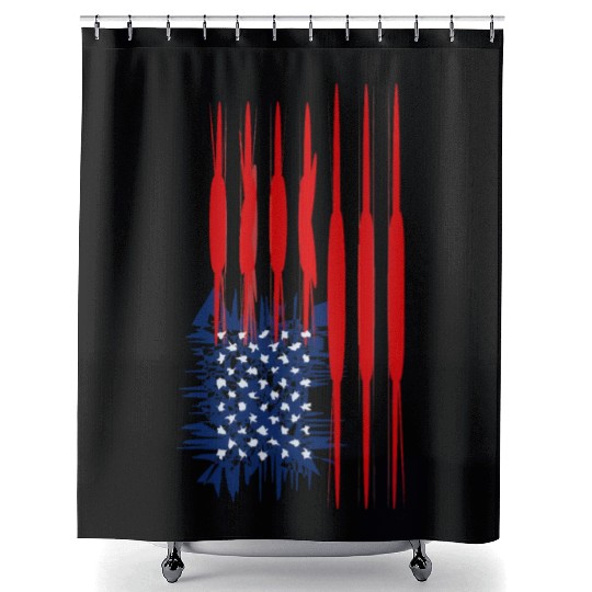 US Flag Vertical Shower Curtains American Stars Stripes