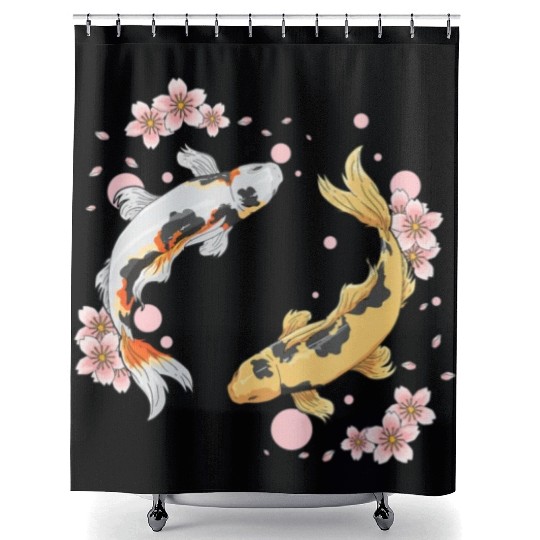 Japanese Koi Fish Carp Pond Japan Tattoo For Koi Shower Curtains