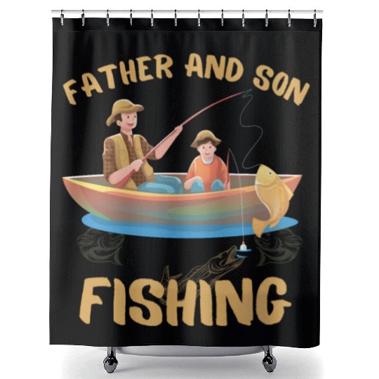 FATHER AND SON FISHING, DAUGTHER, FATHERS DAY Shower Curtains