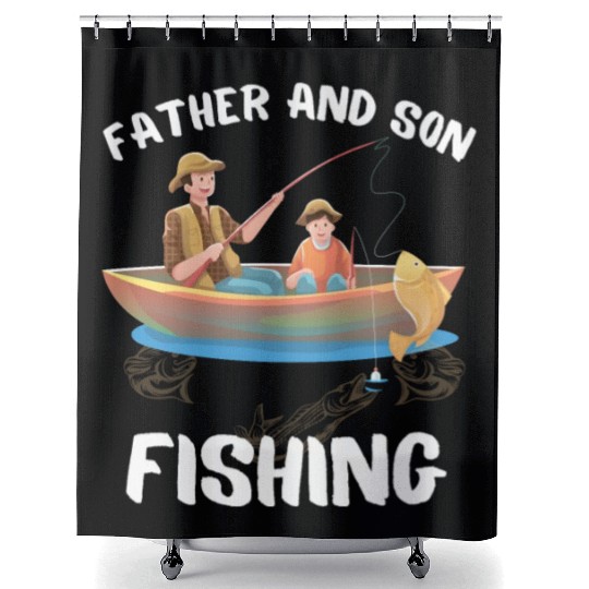 FATHER AND SON FISHING, DAUGTHER, FATHERS DAY, Shower Curtains