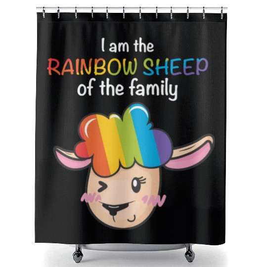 I Am The Rainbow Sheep Family LGBT Sheep Shower Curtains