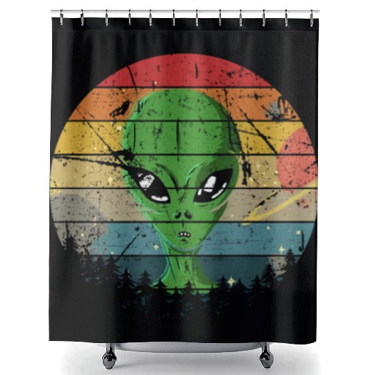 Alien Gift Extraterrestrial UFO AREA 51 Sci-fi Shower Curtains