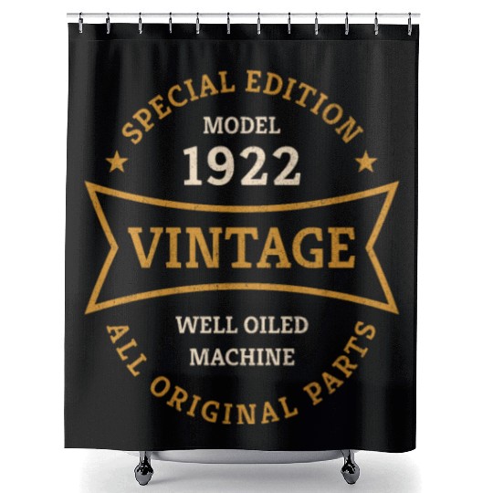 Born 1922 Vintage 100 Year Old 100th Birthday Gift Shower Curtains
